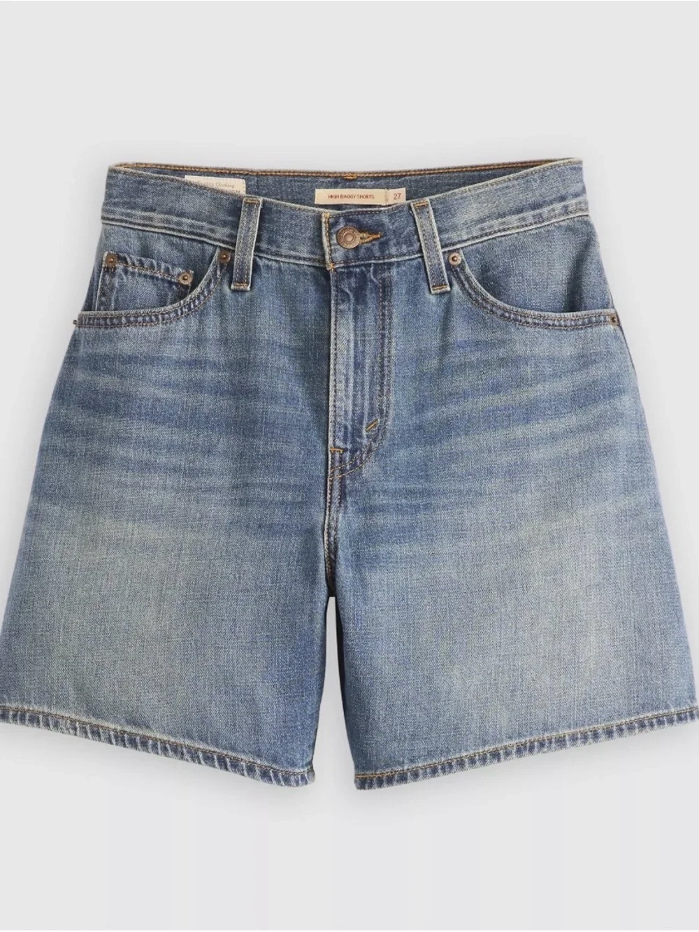 Levi's® Premium HIGH RISE BAGGY LINEN+ DENIM LIGHTWEIGHT WOMEN'S SHORTS Size 25
